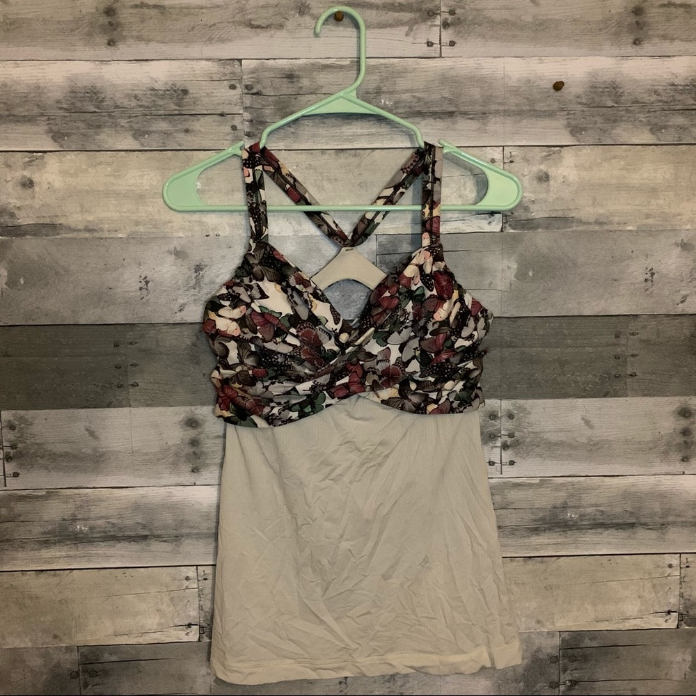 lululemon athletica Floral and Cream Tank Top